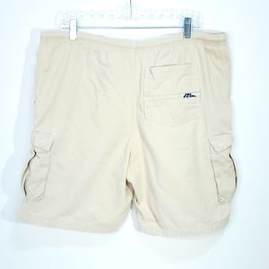 Vintage NO FEAR Mens Cargo Beige Shorts Size 37 (Large) Drawstring Waist